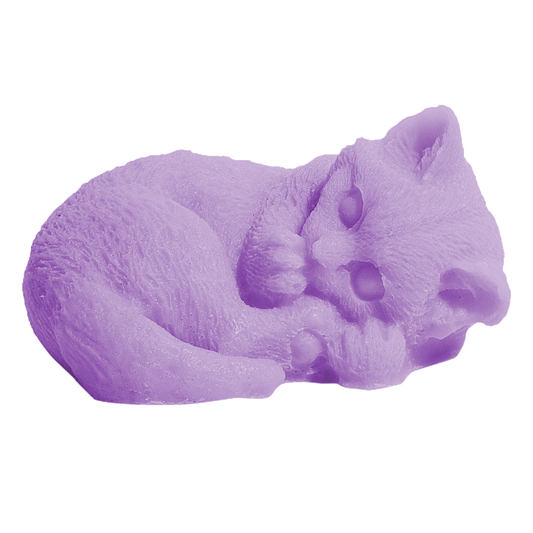 Small Sleeping Kitty Soap - Purple