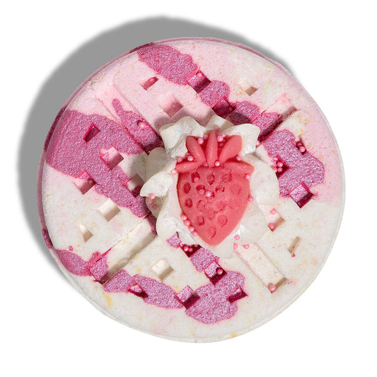 strawberry vanilla waffle bath bombs